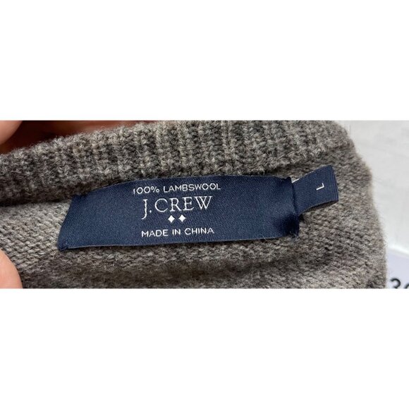 J.Crew Mens 100% Lambs Wool Crewneck Sweater Size L Preppy Office Academia - Picture 3 of 5